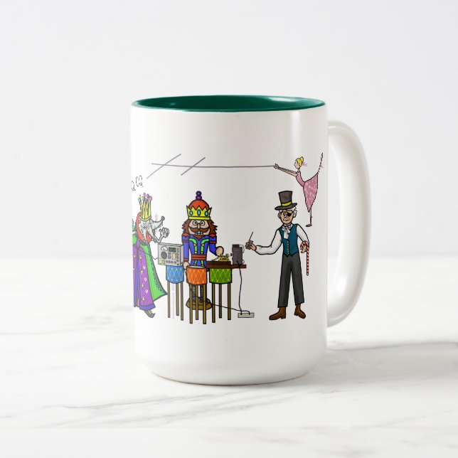 Caneca De Café Em Dois Tons Ham Radio Nutcracker Mug (Frente Esquerda)