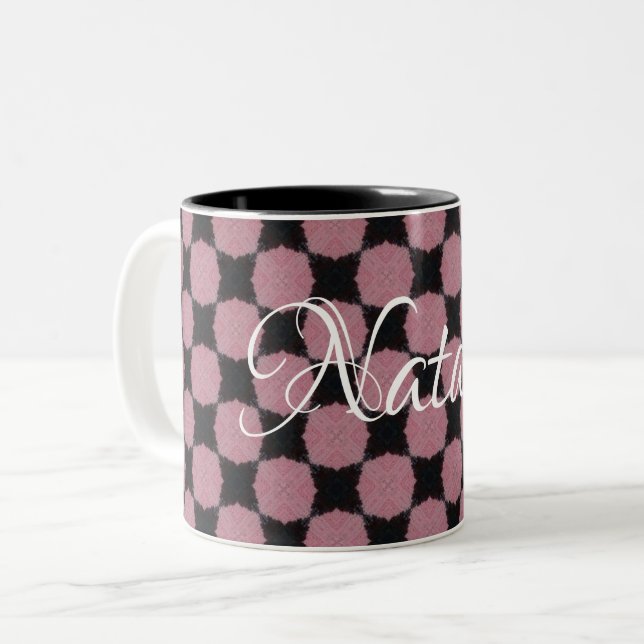 Caneca De Café Em Dois Tons HAMbWG - Mug de café - Rosa e Preto (Frente Esquerda)