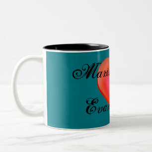 Caneca De Café Em Dois Tons HAMbyWG - Mug Personalizável - Coração Vermelho Br