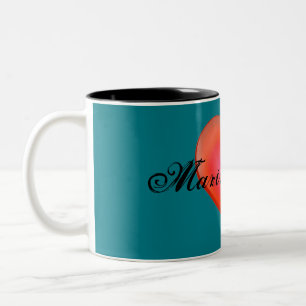 Caneca De Café Em Dois Tons HAMbyWG - Mug Personalizável - Coração Vermelho Br
