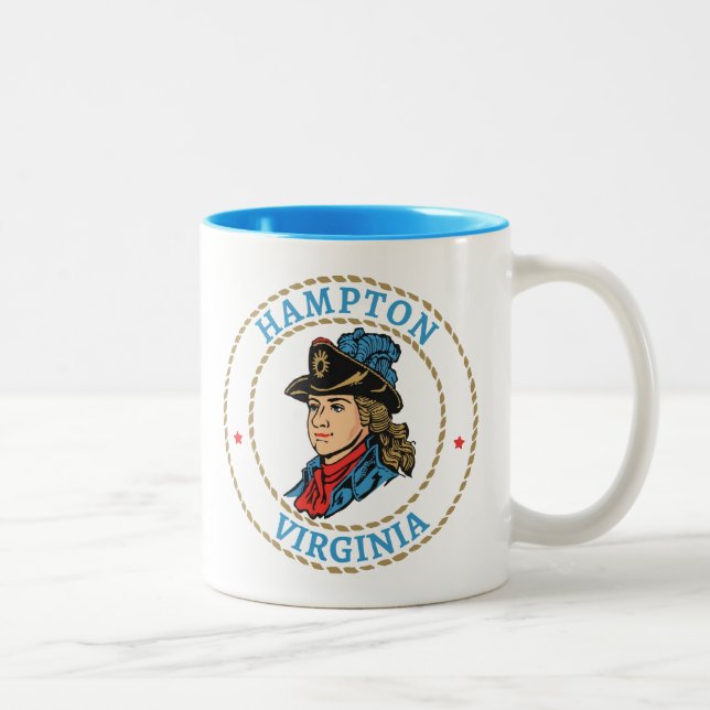 Caneca De Café Em Dois Tons Hampton Virginia Colonial (Direita)