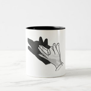Caneca De Café Em Dois Tons Hand Silhouette Wolf