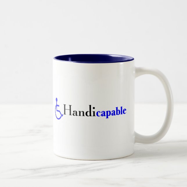 Caneca De Café Em Dois Tons Handicapable (cadeira de rodas) (Direita)