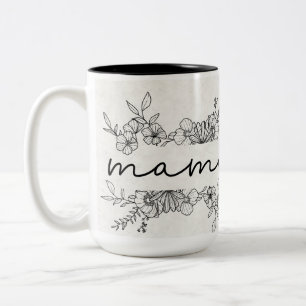 Caneca De Café Em Dois Tons Handrawn Floral Christian Bíblia Verse