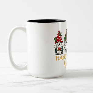 Caneca De Café Em Dois Tons Hangin' com os Meus Gnomos