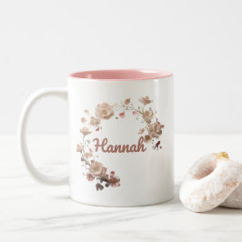 Caneca De Café Em Dois Tons Hannah Floral Mug