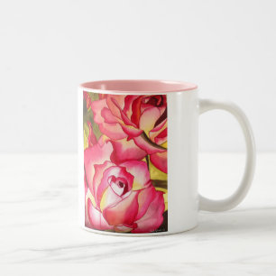 Caneca De Café Em Dois Tons Hannah Gordon rosa rosa rosa rosa flor aquarela ar
