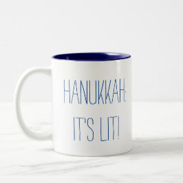 Caneca De Café Em Dois Tons Hanukkah, é Lit