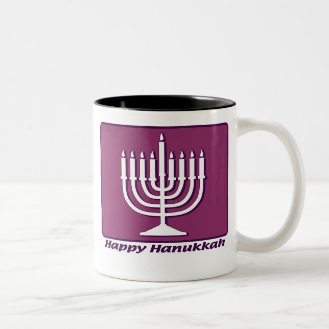 Caneca De Café Em Dois Tons Hanukkah feliz (Direita)