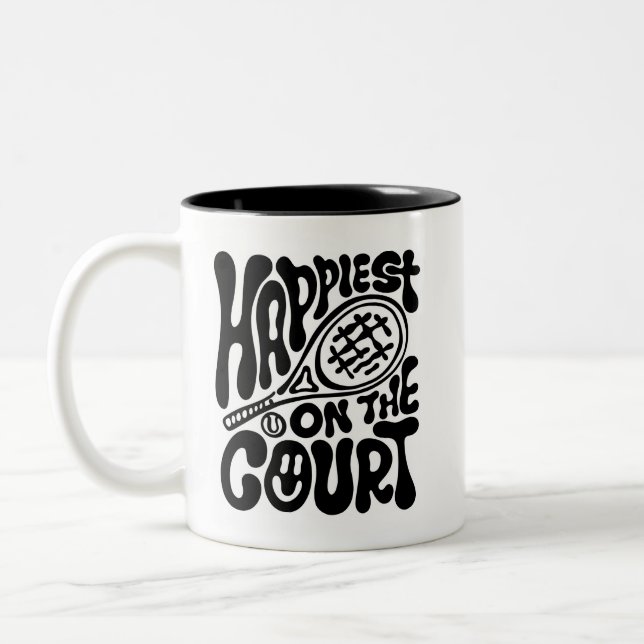Caneca De Café Em Dois Tons Happiest on the Court (Esquerda)