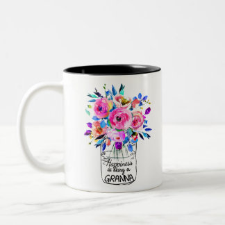 Caneca De Café Em Dois Tons Happiness being Granna Full flower