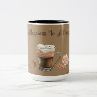 CANECA DE CAFÉ EM DOIS TONS HAPPINESS IN A CUP