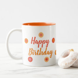 Caneca De Café Em Dois Tons Happy Birthday Orange