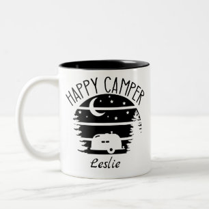 Caneca De Café Em Dois Tons Happy Camper Coffee Mug Personalizada