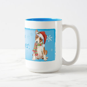 Caneca De Café Em Dois Tons Happy Howliday Basenji