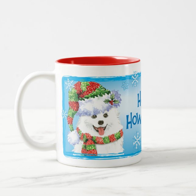 Caneca De Café Em Dois Tons Happy Howliday - Cão esquimó (Esquerda)