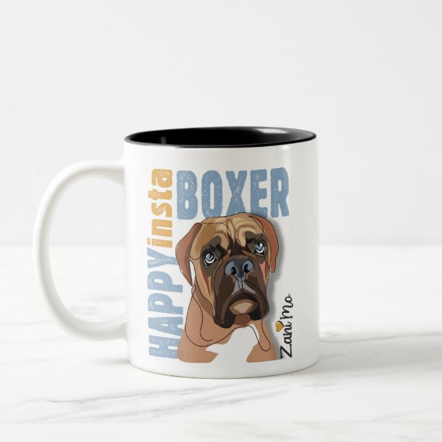Caneca De Café Em Dois Tons Happy Insta Boxer - Zani Mo Dog (Esquerda)