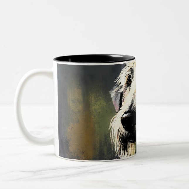 Caneca De Café Em Dois Tons Happy Irish Wolfhound (Esquerda)