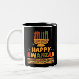 Caneca De Café Em Dois Tons Happy Kwanzaa