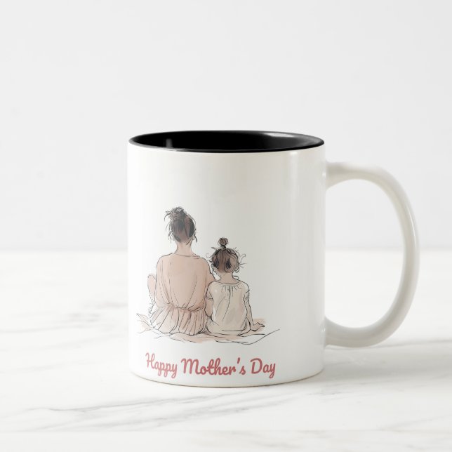 Caneca De Café Em Dois Tons Happy Mother's Day (Direita)