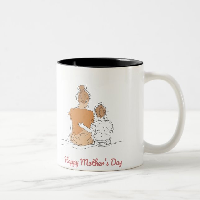 Caneca De Café Em Dois Tons Happy Mother's Day (Direita)