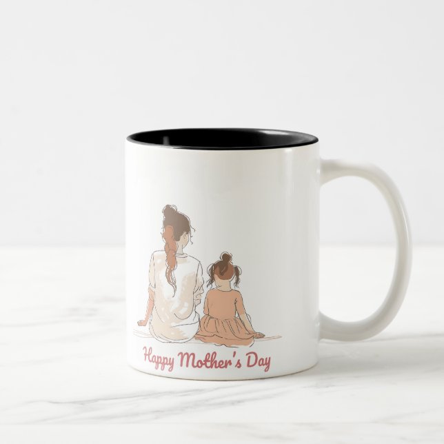 Caneca De Café Em Dois Tons Happy Mother's Day (Direita)