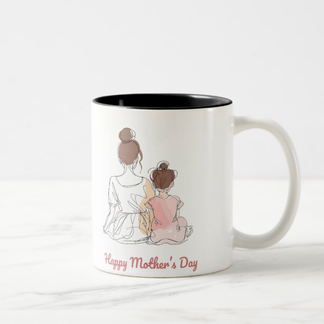Caneca De Café Em Dois Tons Happy Mother's Day (Direita)