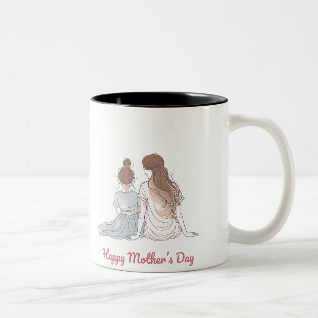 Caneca De Café Em Dois Tons Happy Mother's Day (Direita)