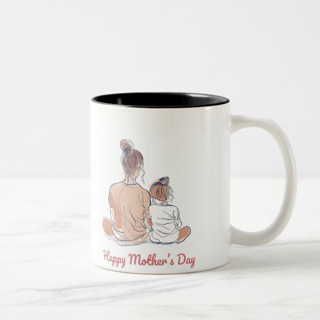 Caneca De Café Em Dois Tons Happy Mother's Day (Direita)