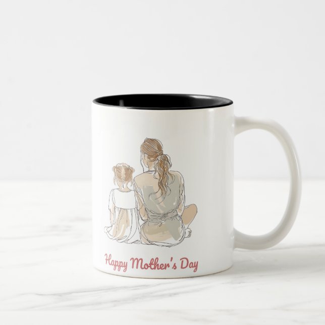 Caneca De Café Em Dois Tons Happy Mother's Day (Direita)