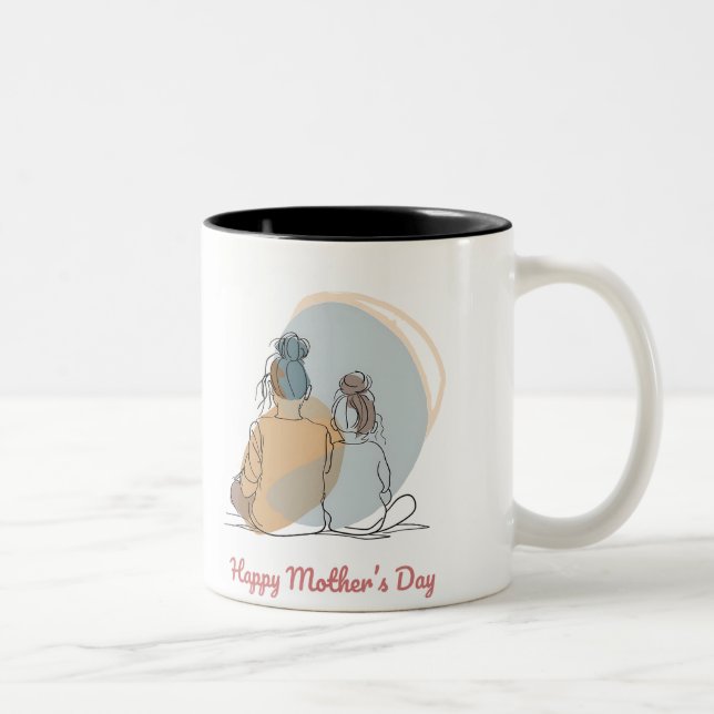 Caneca De Café Em Dois Tons Happy Mother's Day (Direita)