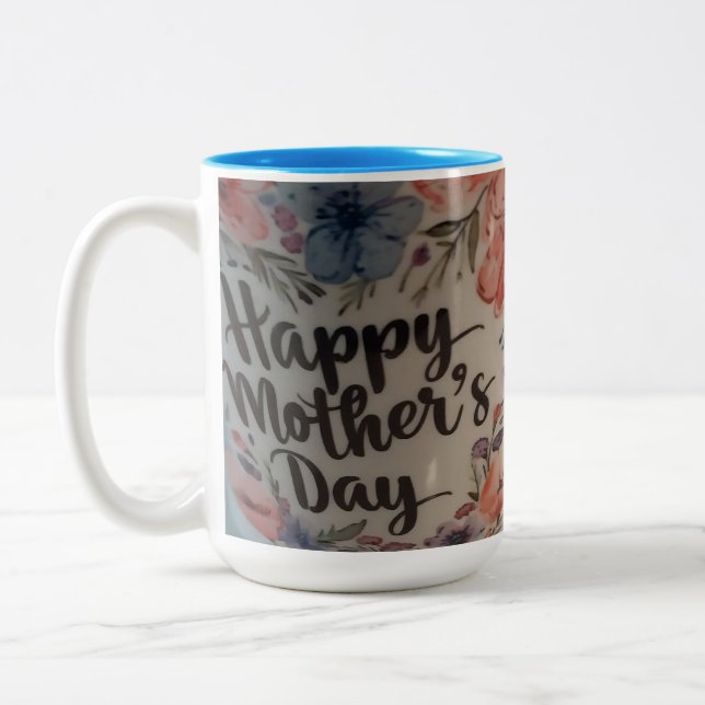 Caneca De Café Em Dois Tons Happy Mothers day mug (Esquerda)
