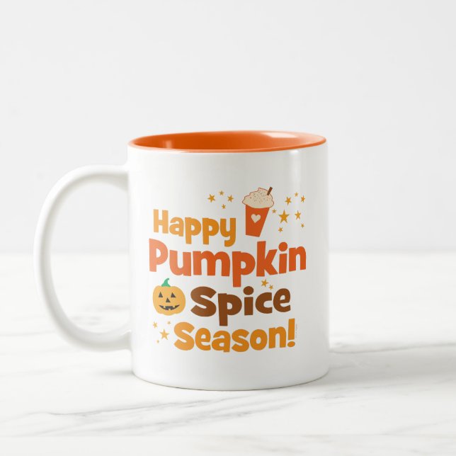 Caneca De Café Em Dois Tons Happy Pumpkin Spice Season (Esquerda)
