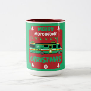 Caneca De Café Em Dois Tons Happy RV Motorhom Xmas