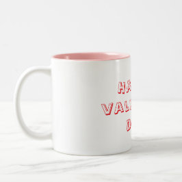 Caneca De Café Em Dois Tons Happy valentine day whit &pink Mug
