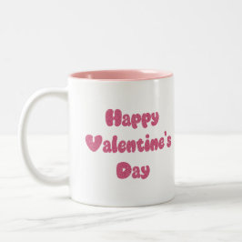 Caneca De Café Em Dois Tons Happy Valentine's Day Glitter