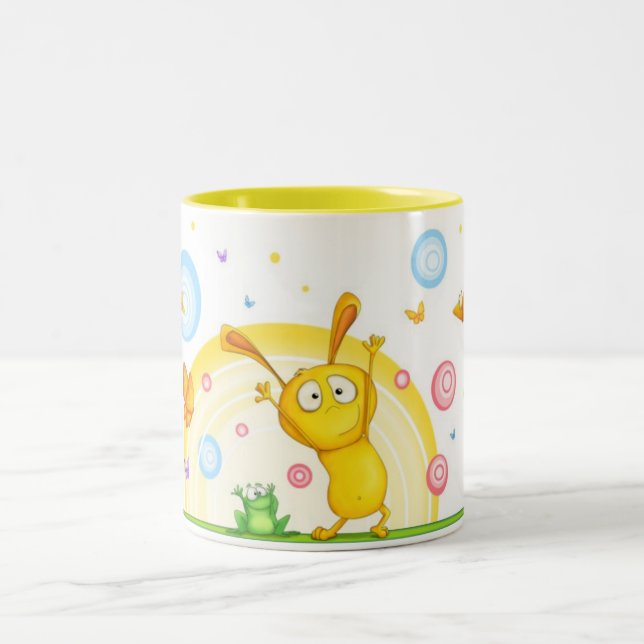 Caneca De Café Em Dois Tons HappyOrangeMug (Centro)