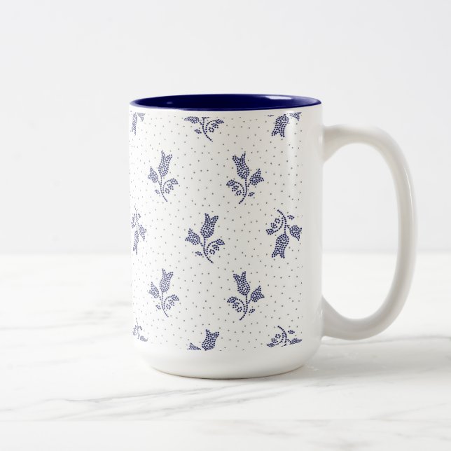 Caneca De Café Em Dois Tons Harebells minúsculos - luz húngara da arte popular (Direita)
