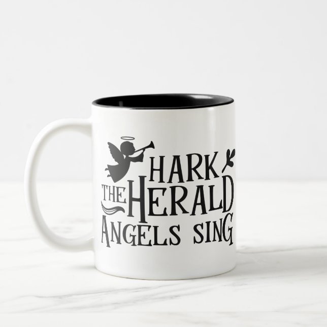 Caneca De Café Em Dois Tons Hark the Herald Angel Sing (Esquerda)