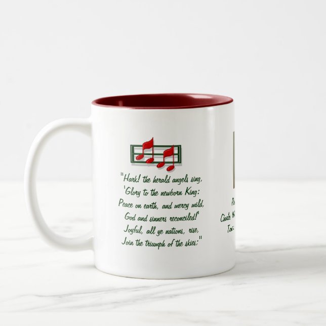 Caneca De Café Em Dois Tons Hark the Herald Angels Hymn Coffee Mug (Esquerda)