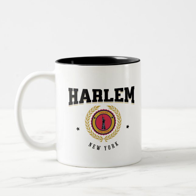 Caneca De Café Em Dois Tons Harlem New York Black (Esquerda)
