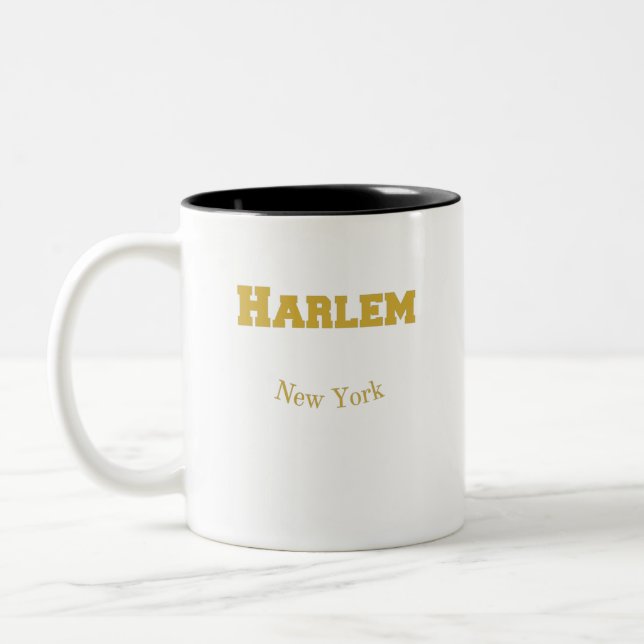 Caneca De Café Em Dois Tons Harlem New York Dourado Mug (Esquerda)