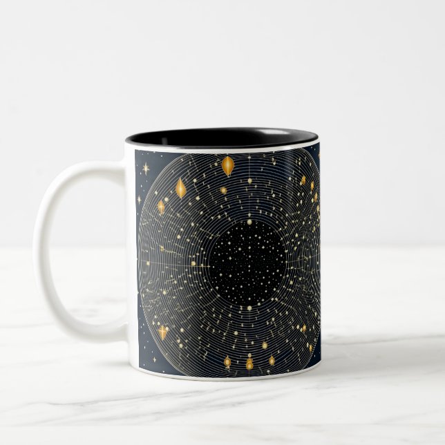 Caneca De Café Em Dois Tons Harmonia Celestial (Esquerda)
