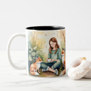 Caneca De Café Em Dois Tons Harmonia Matinal — O Estilo Caprichoso de The Kind