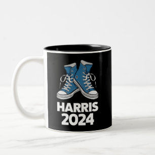 Caneca De Café Em Dois Tons HARRIS 2024 Voto Presidente Kamala Eleição Tênis