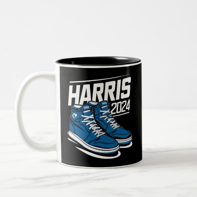 Caneca De Café Em Dois Tons Harris 24 Votem Presidente Kamala Eleitores (Esquerda)