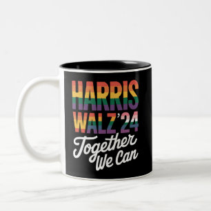 Caneca De Café Em Dois Tons Harris Walz 2024 Juntos Podemos Eleição LGBTQIA 