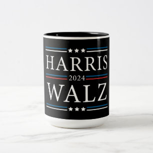 Caneca De Café Em Dois Tons Harris Walz eleições de 2024
