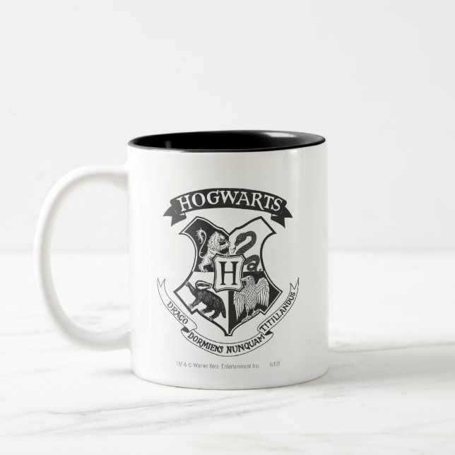 Caneca De Café Em Dois Tons Harry Potter | Retro Hogwarts Crest (Esquerda)