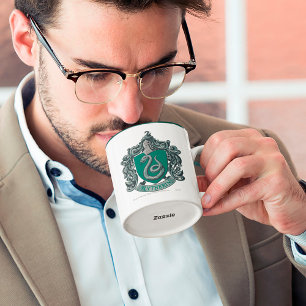 Caneca De Café Em Dois Tons Harry Potter   Slytherin Crest Green